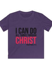 Load image into Gallery viewer, I Can Do All Things Through Christ - Kids Softstyle Tee