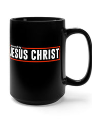 Load image into Gallery viewer, Powered by Jesus Christ - Black Mug 15oz