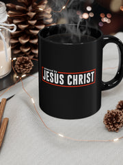 Load image into Gallery viewer, Powered by Jesus Christ - Black mug 11oz