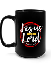 Load image into Gallery viewer, Jesus is Lord - Black Mug 15oz