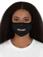 Load image into Gallery viewer, Powered by Jesus Christ - Fitted Polyester Face Mask