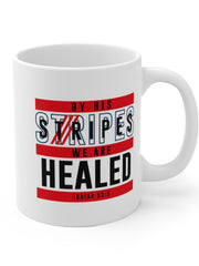 Load image into Gallery viewer, By His Stripes We are Healed - White Ceramic Mug