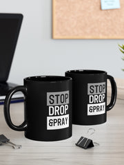 Load image into Gallery viewer, Stop Drop & Pray - Black mug 11oz