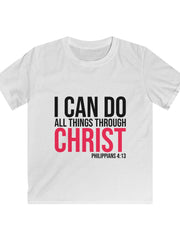 Load image into Gallery viewer, I Can Do All Things Through Christ - Kids Softstyle Tee
