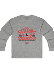 Load image into Gallery viewer, Men's Be Strong and Courageous Ultra Cotton Long Sleeve Tee