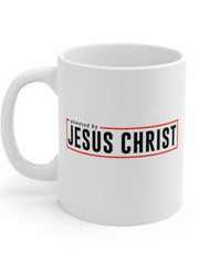 Load image into Gallery viewer, Powered by Jesus Christ - White Ceramic Mug