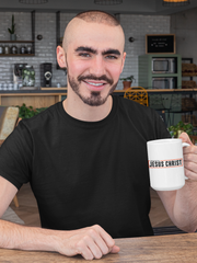 Load image into Gallery viewer, Powered by Jesus Christ - White Ceramic Mug