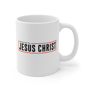 Powered by Jesus Christ - White Ceramic Mug