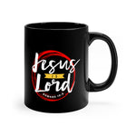 Load image into Gallery viewer, Jesus is Lord - Black mug 11oz

