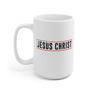 Powered by Jesus Christ - White Ceramic Mug