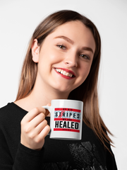 Load image into Gallery viewer, By His Stripes We are Healed - White Ceramic Mug
