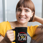 Load image into Gallery viewer, Jesus is Lord - Black Mug 15oz
