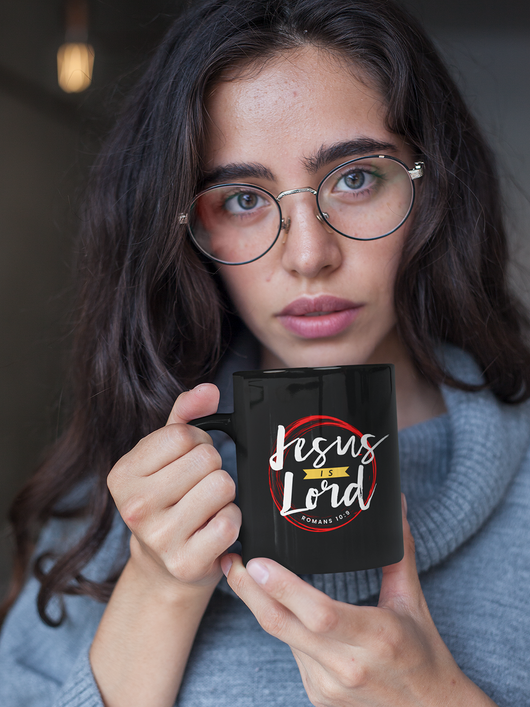 Jesus is Lord - Black mug 11oz