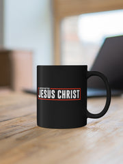 Load image into Gallery viewer, Powered by Jesus Christ - Black mug 11oz
