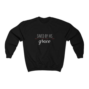 Saved by His Grace - Women's Heavy Blend™ Crewneck Sweatshirt