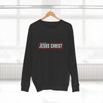 Load image into Gallery viewer, Powered by Jesus Christ - Men&#39;s Premium Crewneck Sweatshirt
