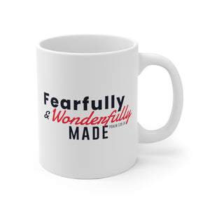 Fearfully and Wonderfully Made - White Ceramic Mug