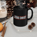 Load image into Gallery viewer, Powered by Jesus Christ - Black mug 11oz
