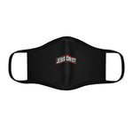 Load image into Gallery viewer, Powered by Jesus Christ - Fitted Polyester Face Mask
