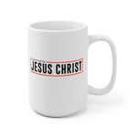Load image into Gallery viewer, Powered by Jesus Christ - White Ceramic Mug
