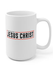 Load image into Gallery viewer, Powered by Jesus Christ - White Ceramic Mug
