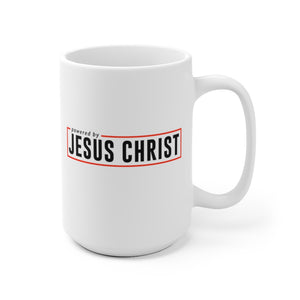 Powered by Jesus Christ - White Ceramic Mug