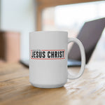 Load image into Gallery viewer, Powered by Jesus Christ - White Ceramic Mug
