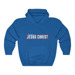 Load image into Gallery viewer, Powered by Jesus Christ - Men&#39;s Heavy Blend™ Hooded Sweatshirt
