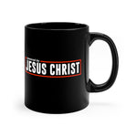 Load image into Gallery viewer, Powered by Jesus Christ - Black mug 11oz
