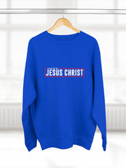Load image into Gallery viewer, Powered by Jesus Christ - Men&#39;s Premium Crewneck Sweatshirt
