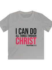 Load image into Gallery viewer, I Can Do All Things Through Christ - Kids Softstyle Tee

