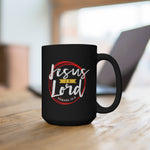 Load image into Gallery viewer, Jesus is Lord - Black Mug 15oz
