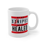 Load image into Gallery viewer, By His Stripes We are Healed - White Ceramic Mug
