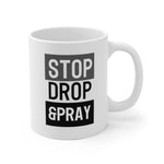 Load image into Gallery viewer, Stop Drop &amp; Pray - White Ceramic Mug
