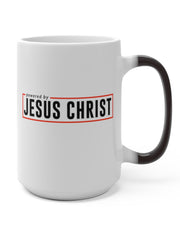Load image into Gallery viewer, Powered by Jesus Christ - Color Changing Mug

