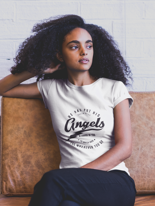 He has put His Angels In charge of you - Women's Ultra Cotton Tee