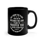 Load image into Gallery viewer, For I know the plans I have for you - Black mug 11oz
