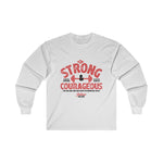 Load image into Gallery viewer, Men&#39;s Be Strong and Courageous Ultra Cotton Long Sleeve Tee
