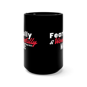 Fearfully and Wonderfully Made - Black Mug 15oz