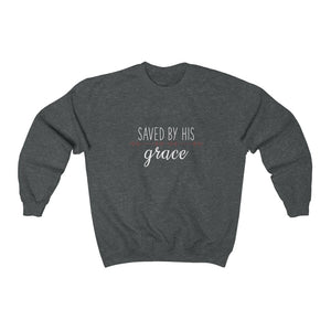 Saved by His Grace - Women's Heavy Blend™ Crewneck Sweatshirt