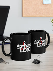 Load image into Gallery viewer, Anchored in the Lord - Black mug 11oz
