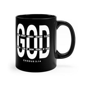 God - Black mug 11oz