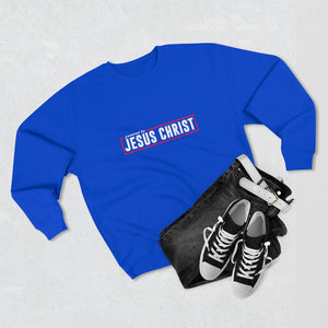 Powered by Jesus Christ - Men's Premium Crewneck Sweatshirt