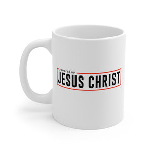 Powered by Jesus Christ - White Ceramic Mug