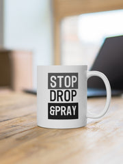 Load image into Gallery viewer, Stop Drop &amp; Pray - White Ceramic Mug
