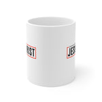 Load image into Gallery viewer, Powered by Jesus Christ - White Ceramic Mug
