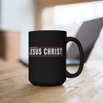 Load image into Gallery viewer, Powered by Jesus Christ - Black Mug 15oz
