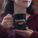 Load image into Gallery viewer, Fearfully and Wonderfully Made - Black Mug 15oz
