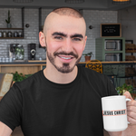 Load image into Gallery viewer, Powered by Jesus Christ - White Ceramic Mug
